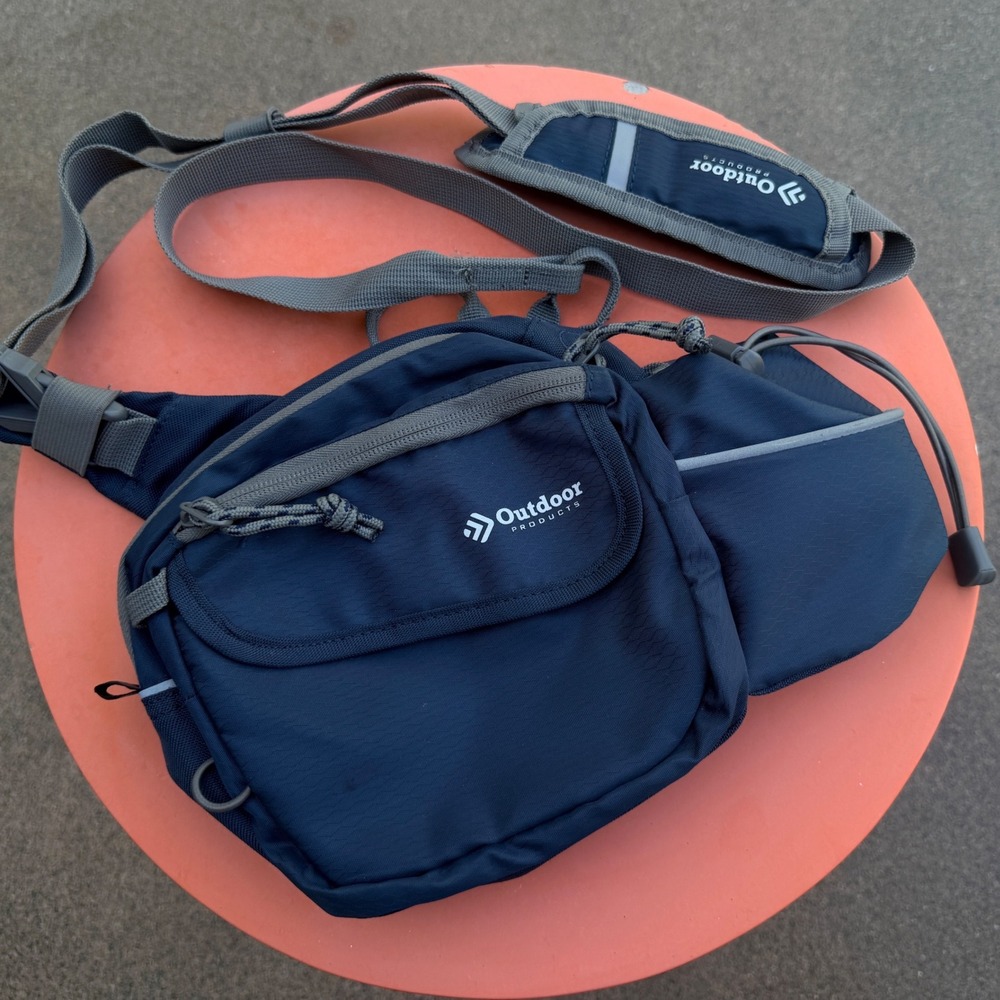 Outdoor Products Sling Bag Navy Blue Crossbody Backpack Hiking Travel